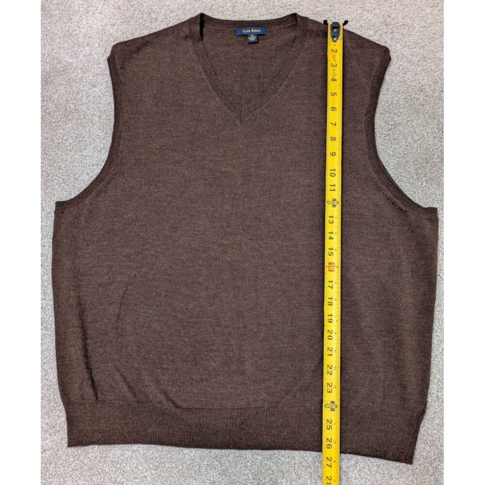 Club Room Mens Wool Sweater Vest XL Brown Academia Grandpa Preppy Golf Mr Rogers - Picture 3 of 7